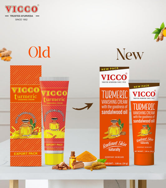 Vicco Turmeric Face Moisturizer Cream texture closeup showing creamy absorption.