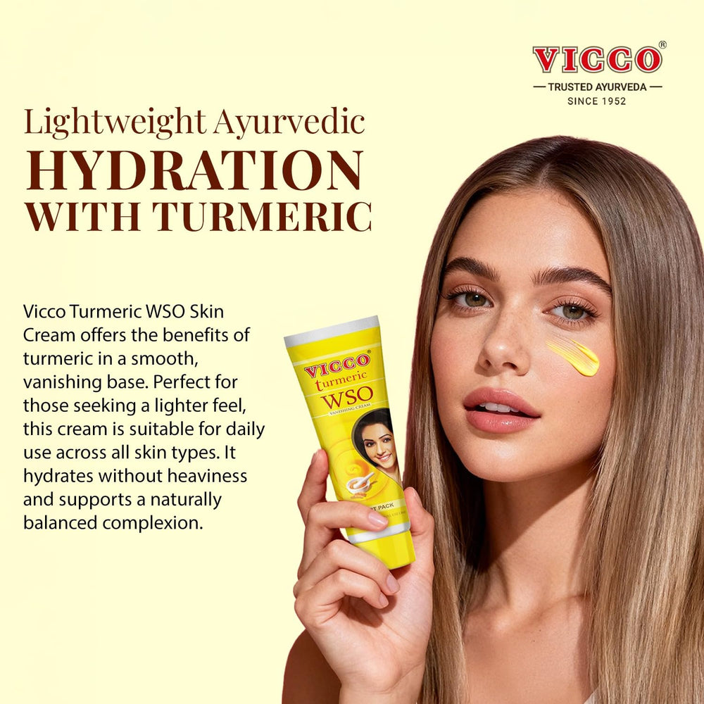 Vicco Turmeric WSO Turmeric ingredient close-up emphasizes natural skincare benefits.