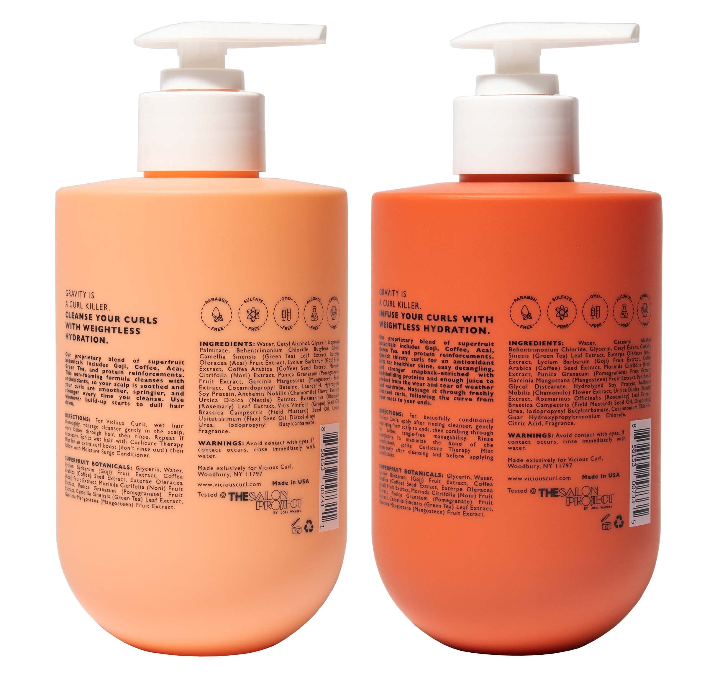 VICIOUS CURL 10oz bottles travel-ready packaging for on-the-go routines.