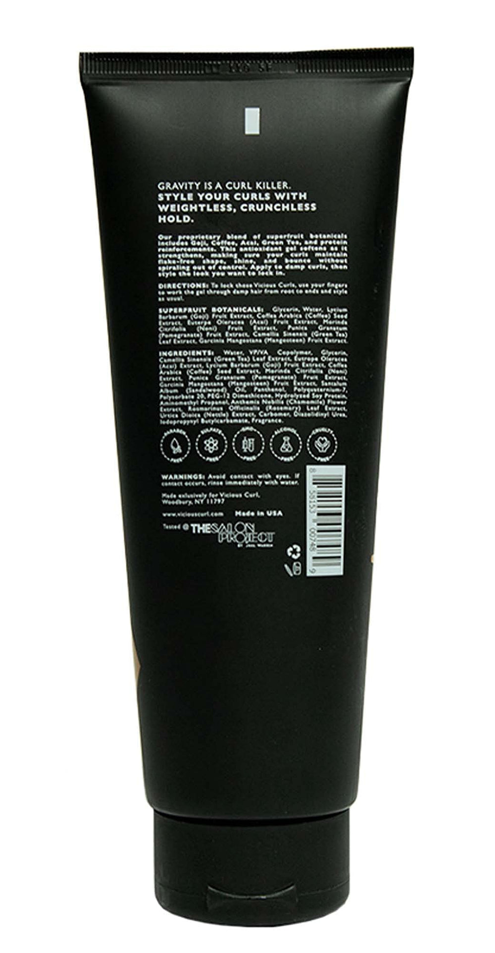 Vicious Curl vegan formula on shelf signals plant-based hair care.
