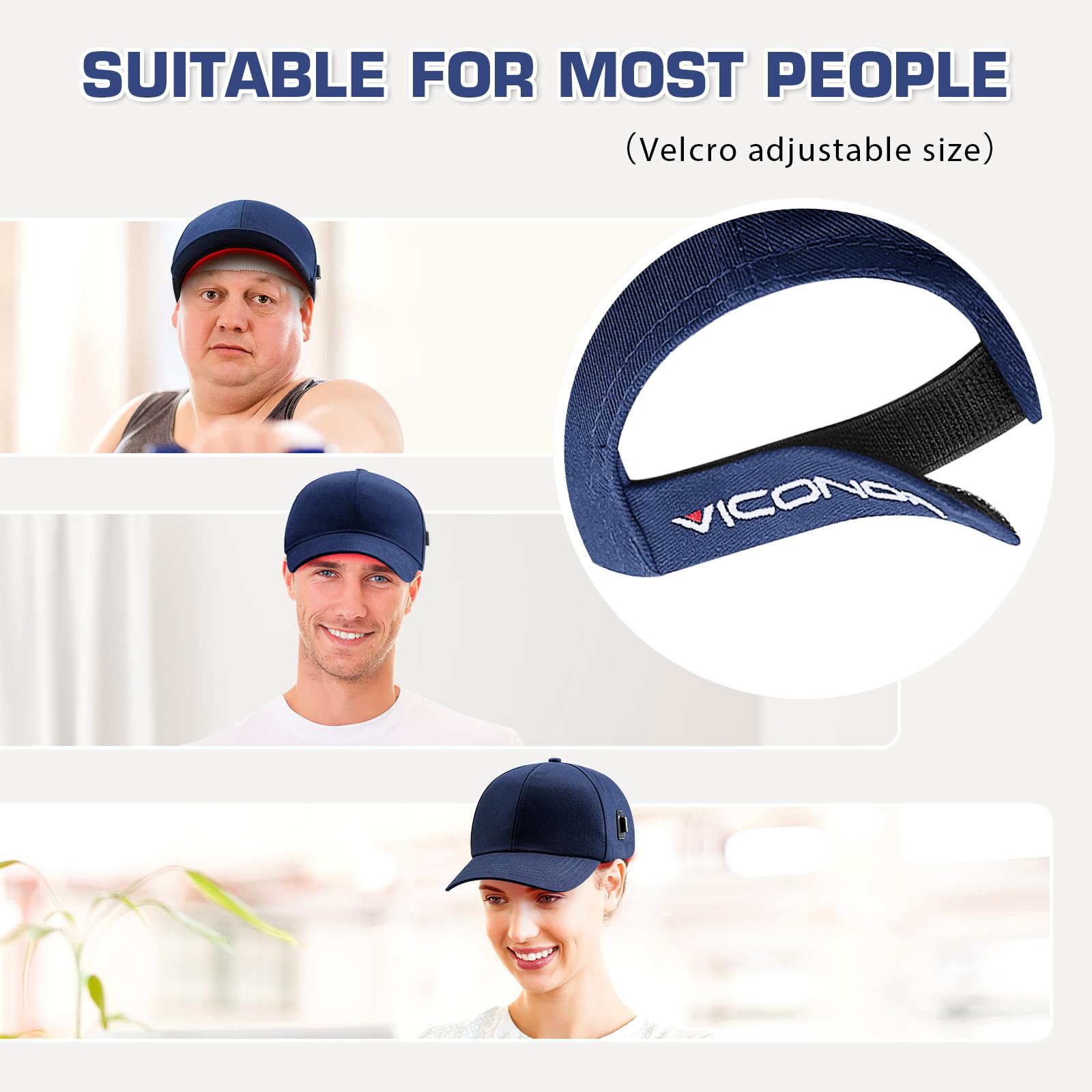 Viconor laser cap during a home therapy session