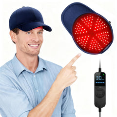 Viconor laser cap on head for at-home scalp light therapy