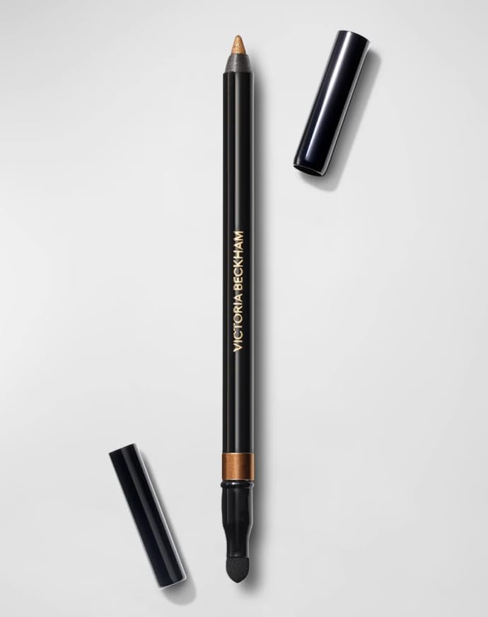 Victoria Beckham Satin Kajal Bronze eyeliner swatch showing smooth application and long wear.