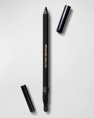 Victoria Beckham Satin Kajal Olive swatch showing rich color and smooth glide.