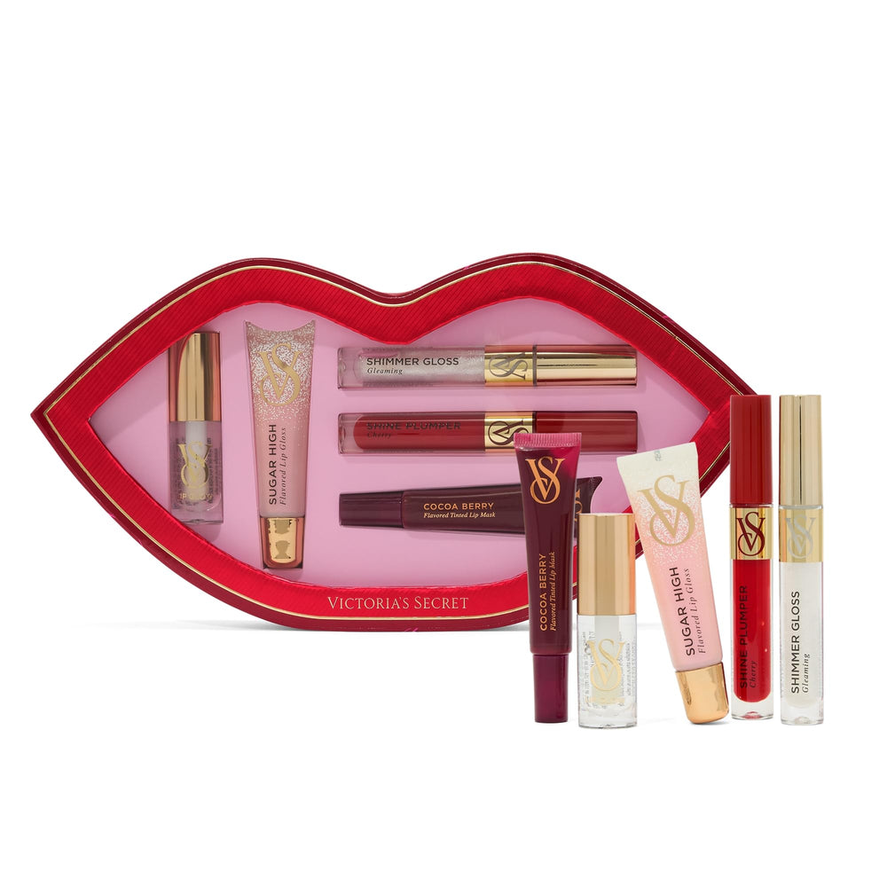 Victoria's Secret 5-piece lip gloss gift set with diverse finishes for daily lips