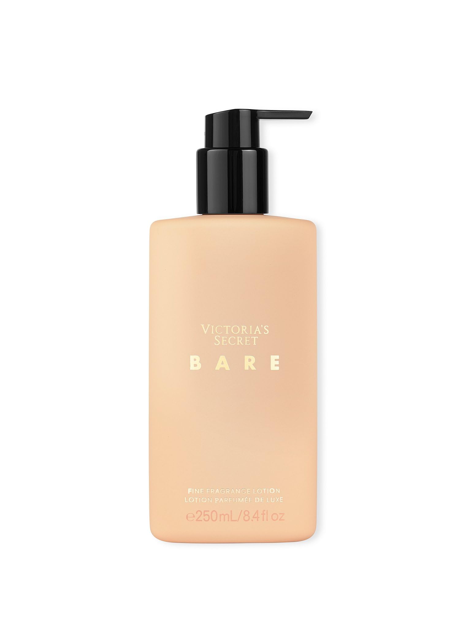 Victoria's Secret Bare Fragrance Lotion bottle shows sleek design for daily use.