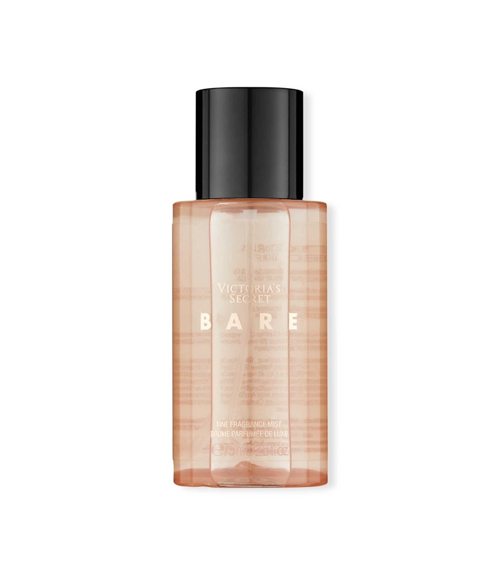 Victoria's Secret Bare fragrance mini mist bottle front, compact travel-friendly design.