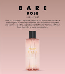 Victoria's Secret Bare Rose mist spray on skin for a light, long-lasting aroma.