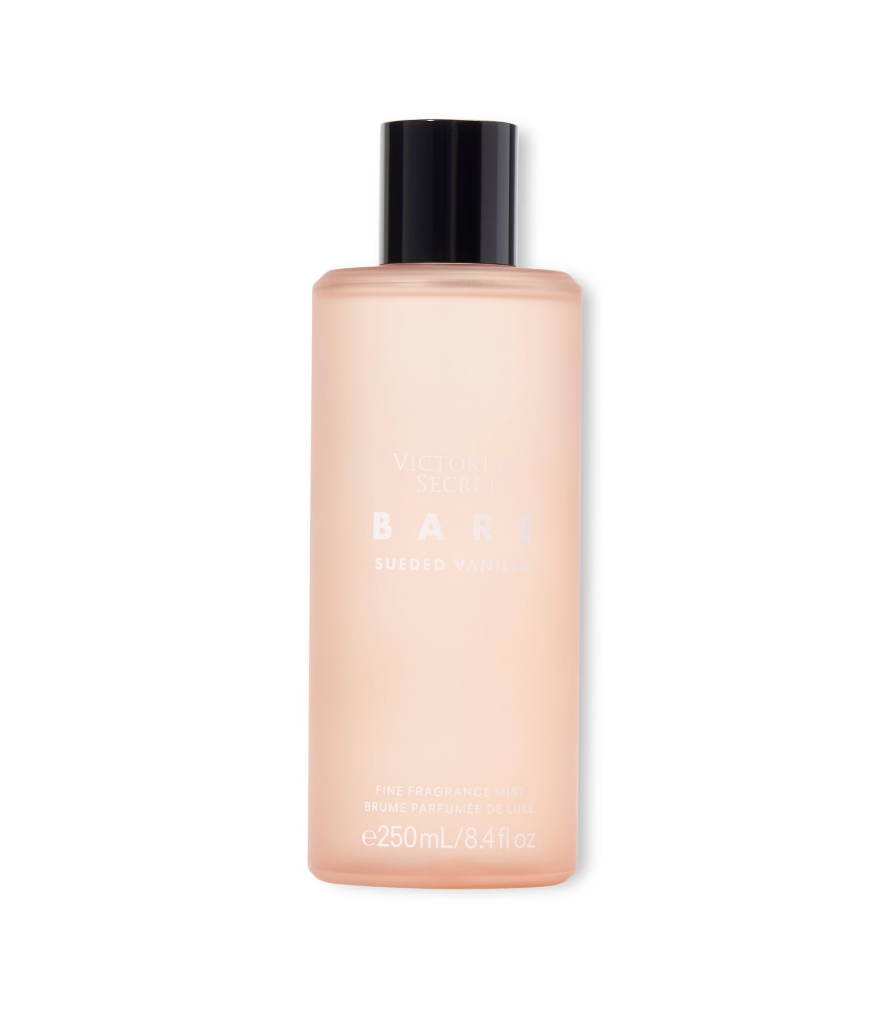 Victoria's Secret Bare Sueded Vanilla mist bottle front view, ideal for everyday refreshing wear.