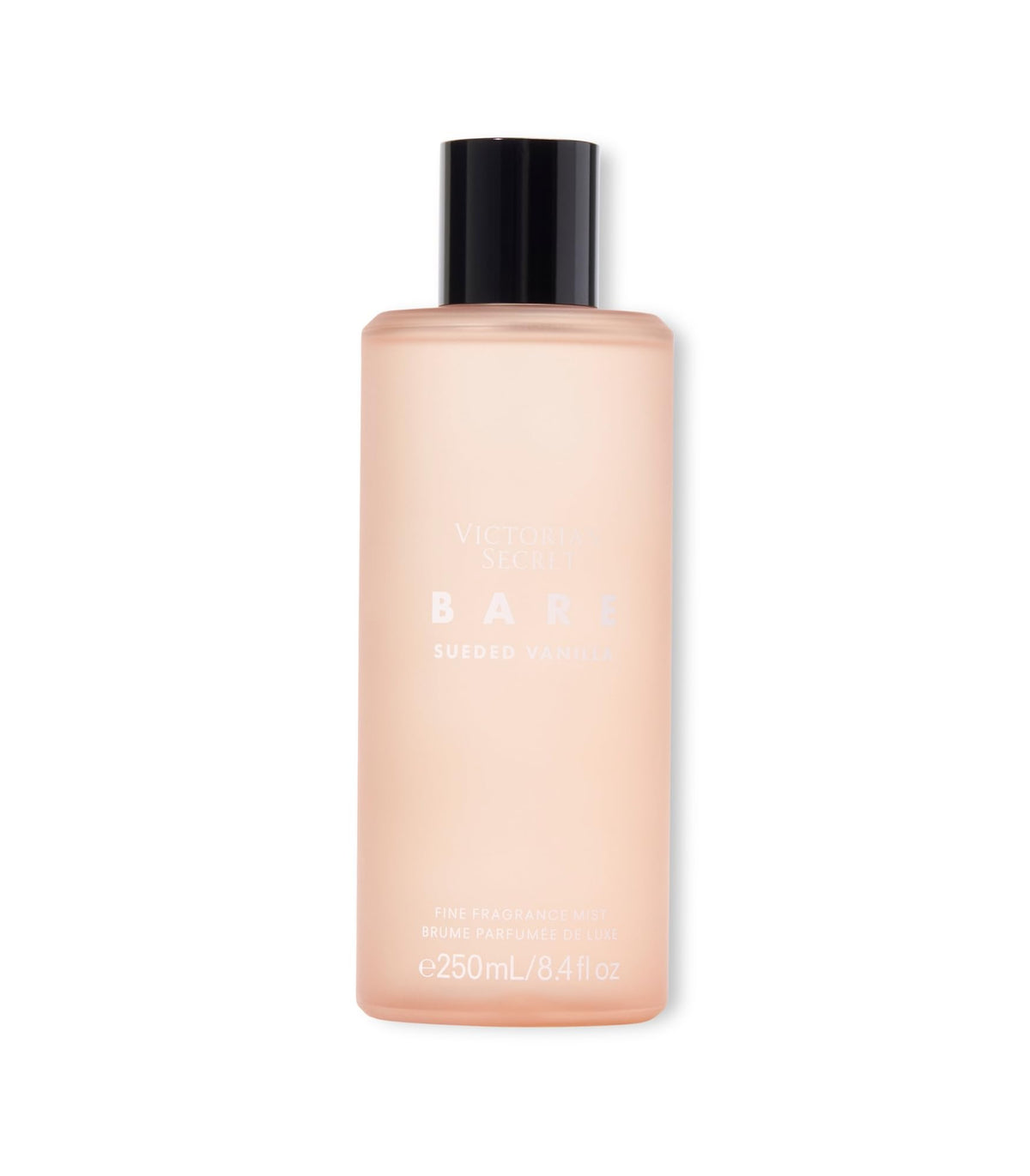 Victoria's Secret Bare Sueded Vanilla mist bottle front view, ideal for everyday refreshing wear.