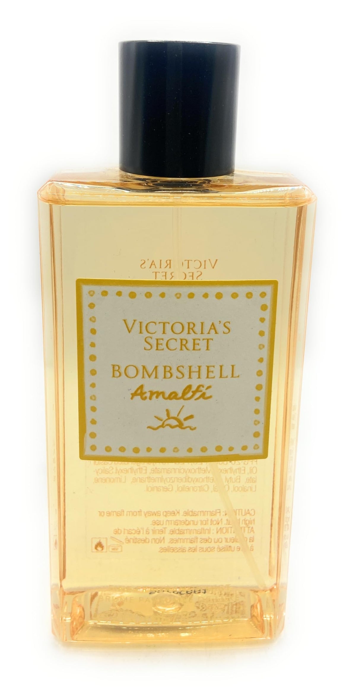 Victoria's Secret Bombshell Amalfi bottle with sun-kissed citrus and coastal florals for daily freshness