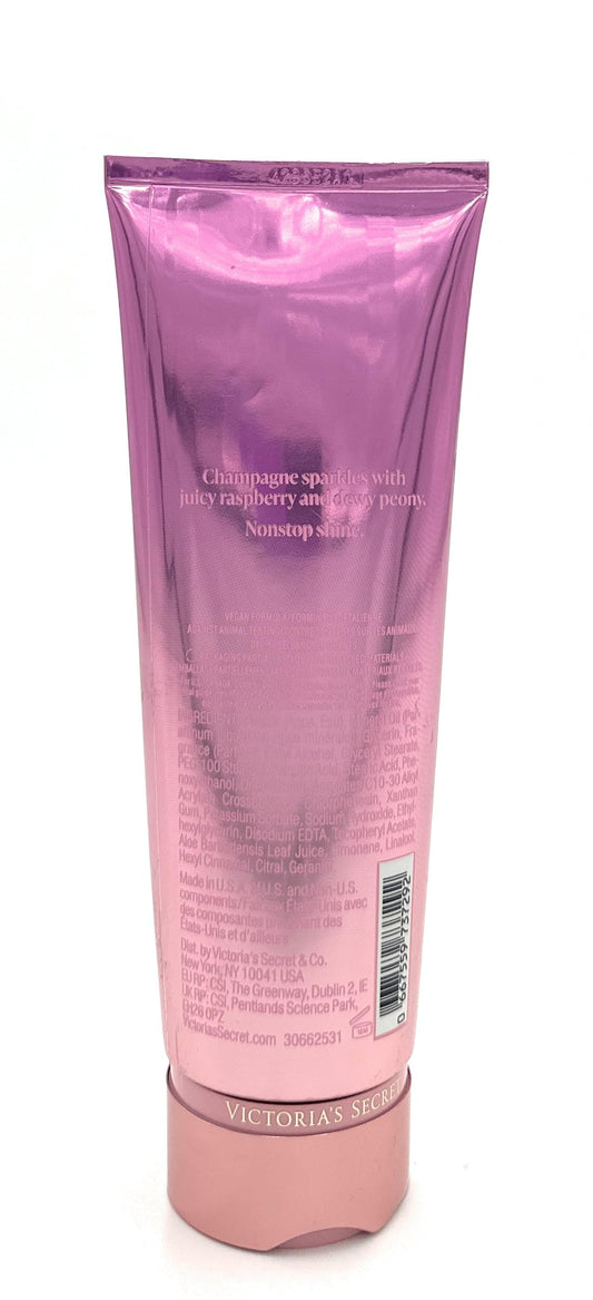 Victoria's Secret Chrome Peony lotion application shows easy, even coverage and lasting fragrance.