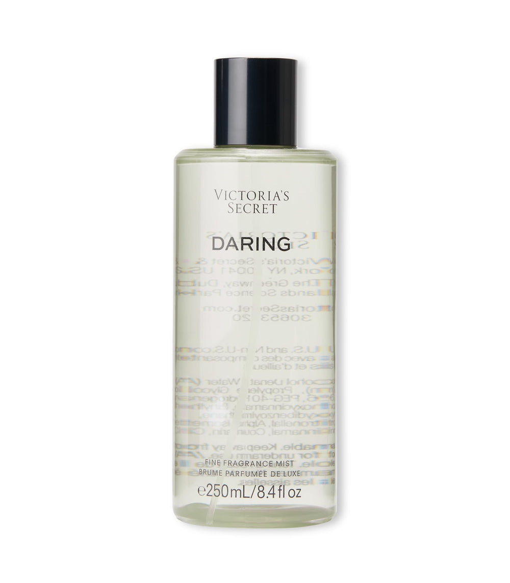 Victoria's Secret Daring Fragrance Mist bottle offers an airy scent for daily wear.
