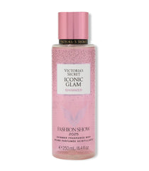 Victoria's Secret Fashion Show Iconic Glam Shimmer Mist bottle front, sparkling scent.