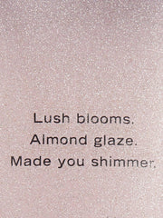 Application shot of Velvet Petals Shimmer lotion for fast absorption and hydration.