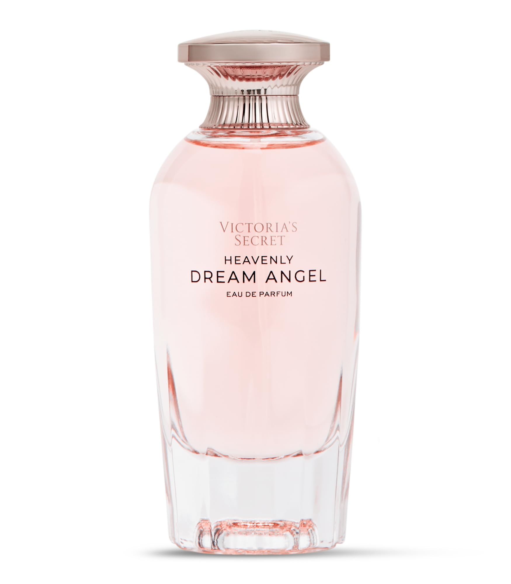 Victoria's Secret Heavenly Dream Angels bottle closeup highlights raspberry nectar notes for a lively fragrance.