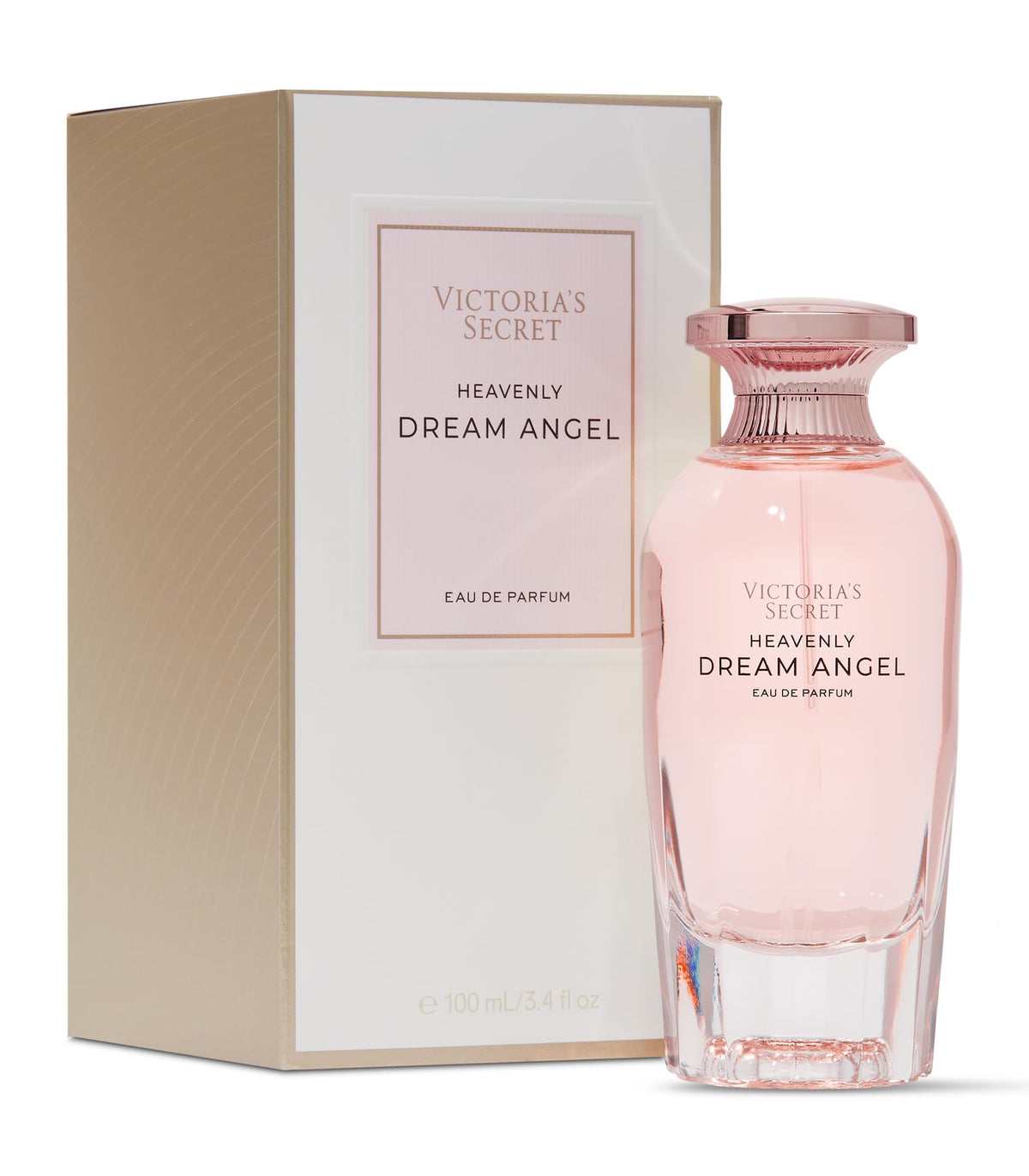 Victoria's Secret Heavenly Dream Angels bottle displays prismatic musk for a lasting, enchanting scent.