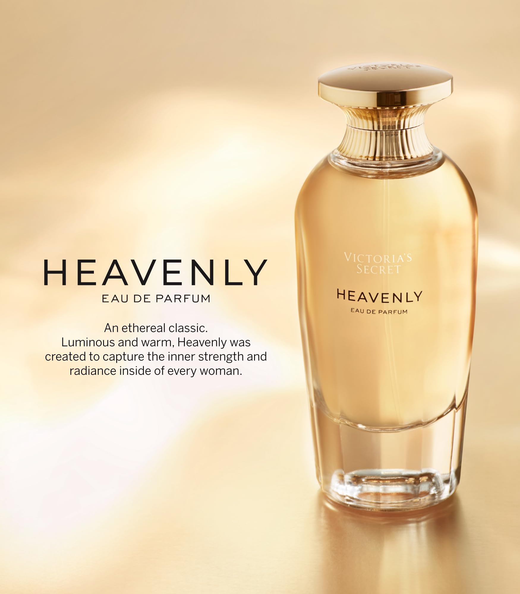 Victoria's Secret Heavenly notes graphic showcases warm musk and vanilla.