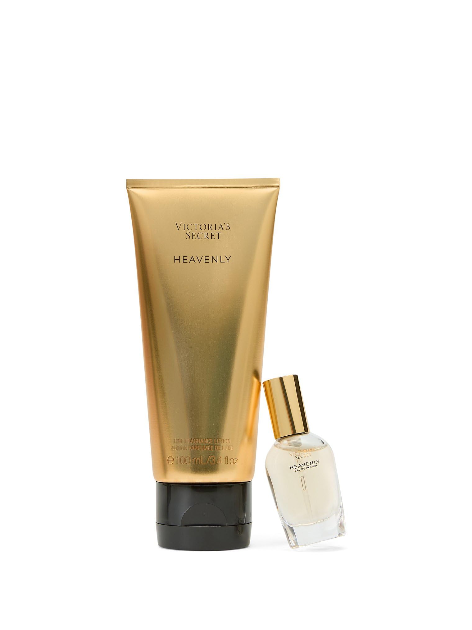 Victoria's Secret Heavenly travel lotion application, TSA-friendly hydration on the go.