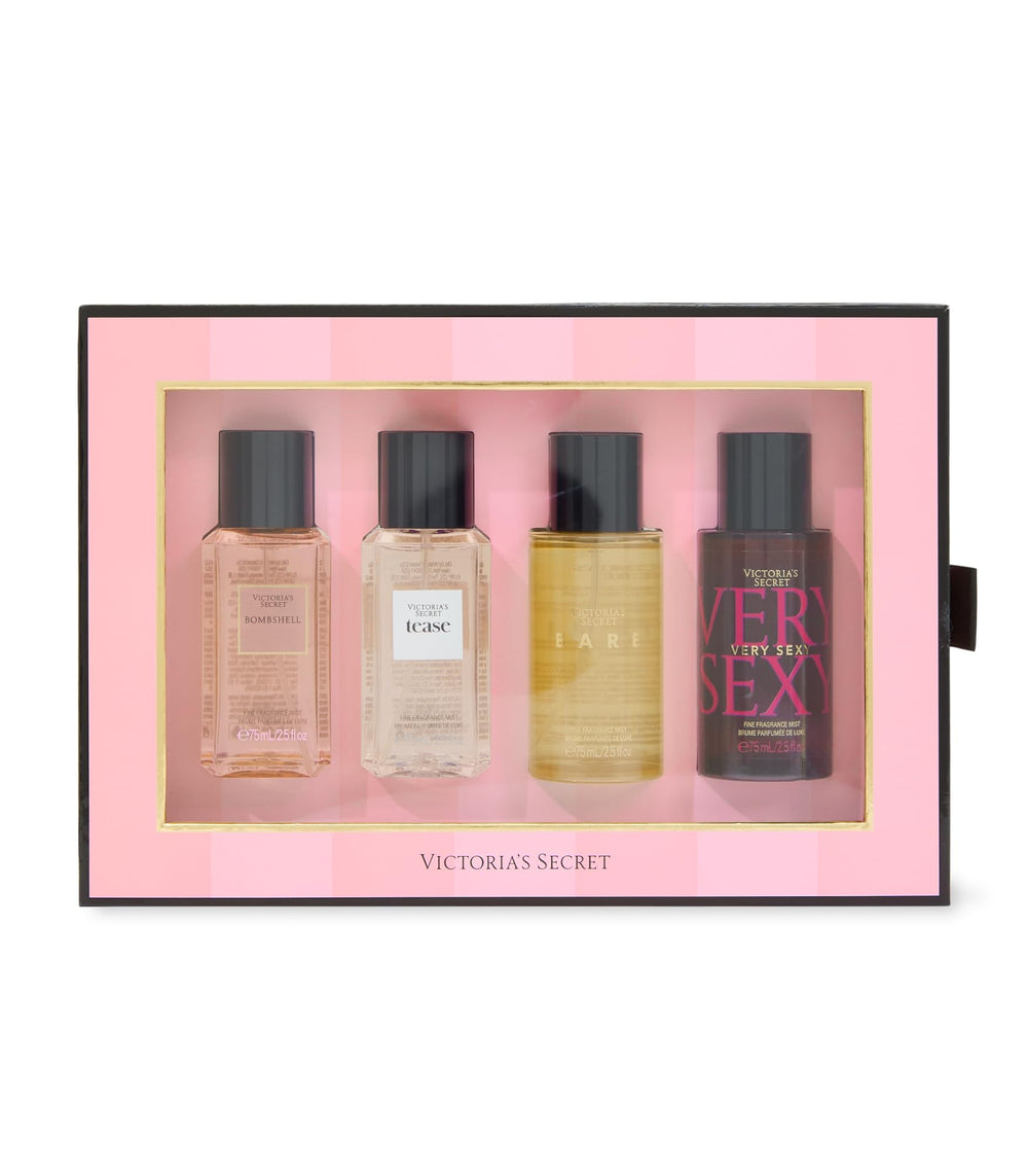 Victoria's Secret four-piece mini mist gift set displayed together for easy gifting.
