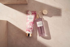Vanity setup featuring Victoria's Secret Hydrating Lotion for daily use.