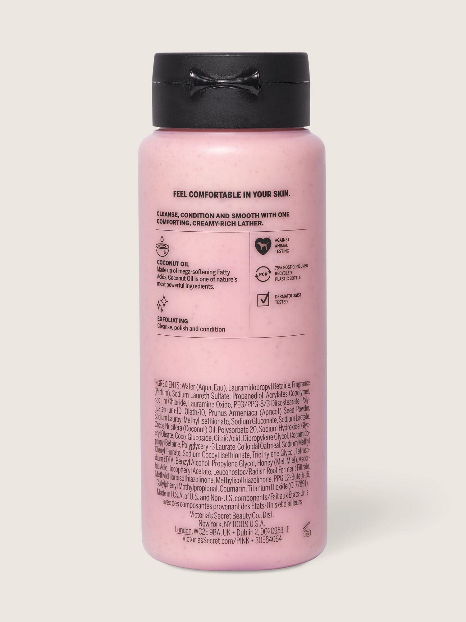 Creamy lather from Victoria's Secret Pink Coco Scrub Wash for a plush cleanse