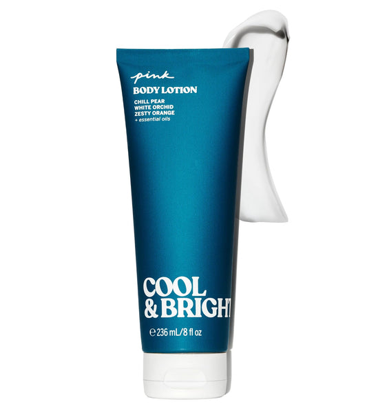 Victoria's Secret Pink Cool and Bright Fragrance Lotion bottle-front showing the product design and label