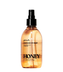 Victoria's Secret PINK Honey hair and body mist bottle with light hydration and sweet honey scent