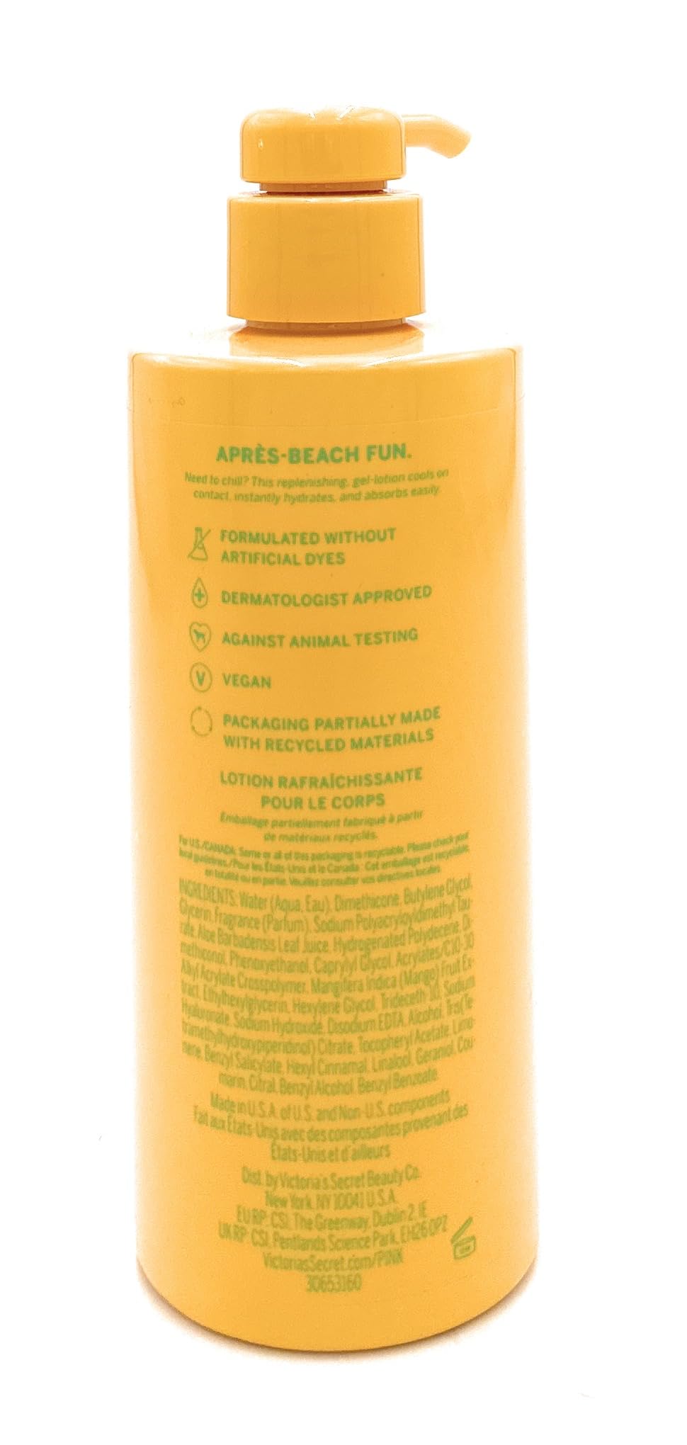 Victoria's Secret Pink Mango Cooling Body Lotion lid view for smooth post-shower hydration.