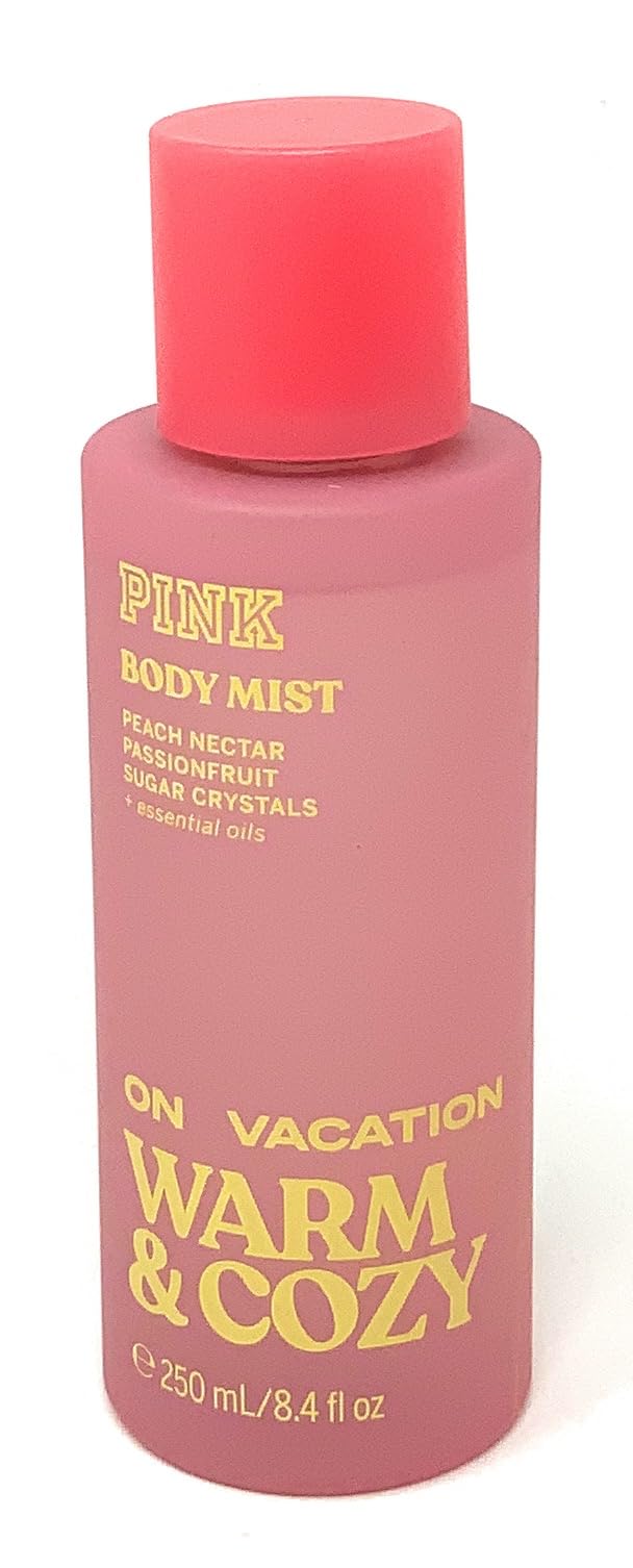 Victoria's Secret PINK On Vacation Warm and Cozy bottle offers lasting fragrance for daily freshness.
