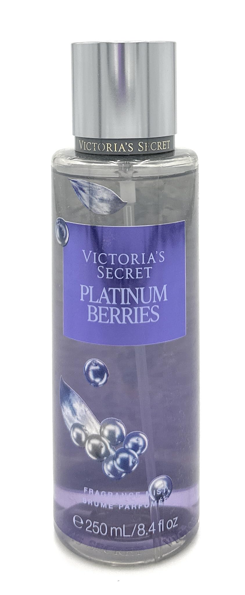 Victoria's Secret Platinum Berries mist bottle for daily fragrance boost.