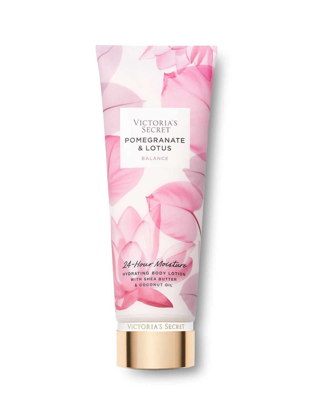Victoria's Secret Pomegranate & Lotus 8oz bottle for daily hydration and scent.