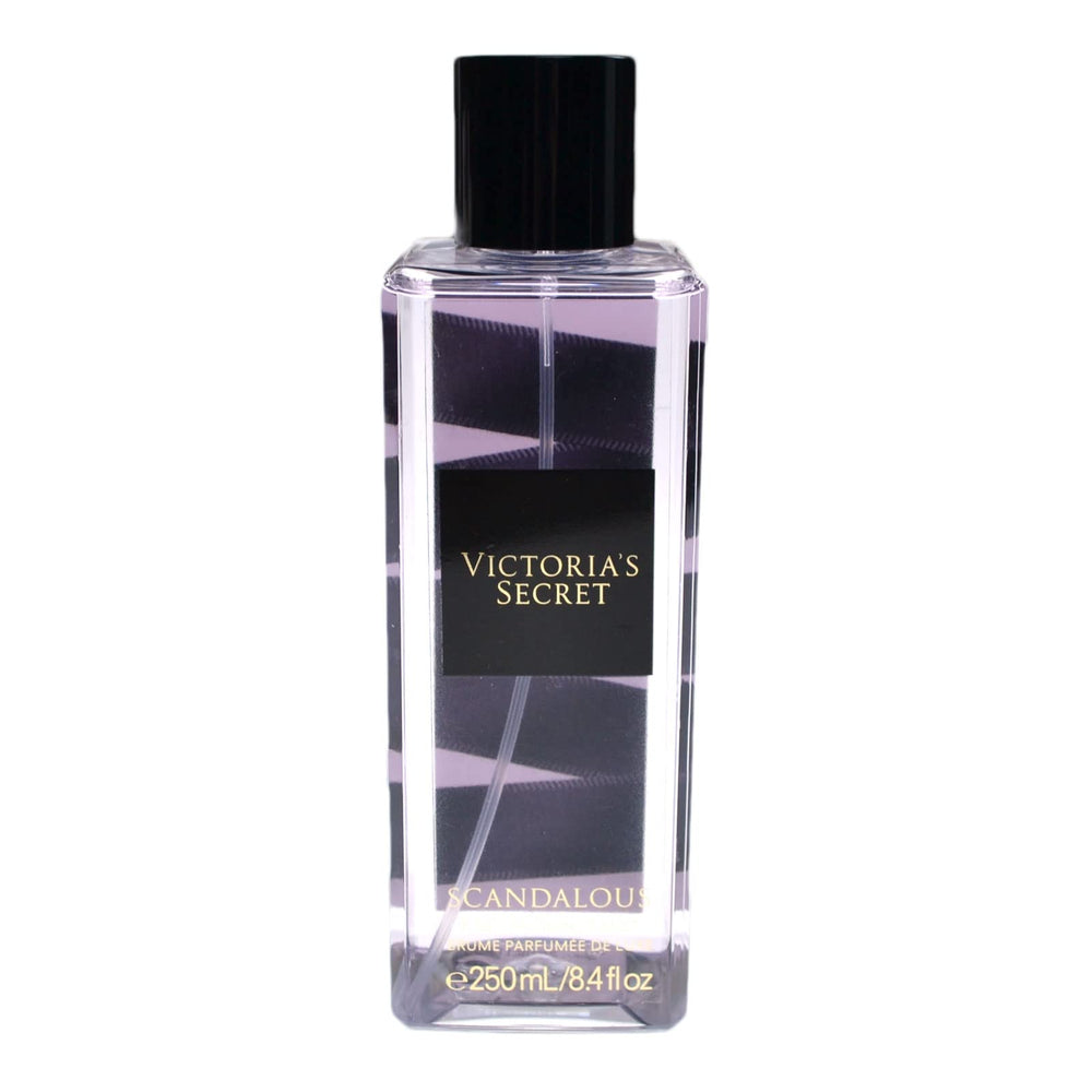 Victoria's Secret Scandalous Fragrance Mist bottle offering a floral fruity scent for daily wear.