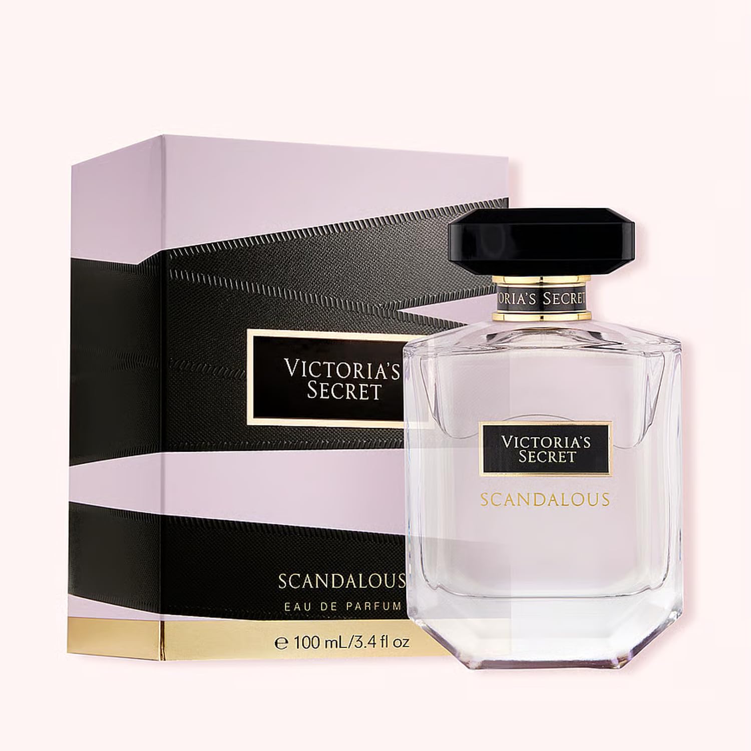 Victoria's Secret Scandalous bottle under soft light highlights evening mood.