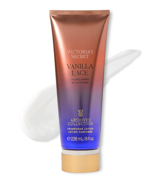 Victoria's Secret Vanilla Lace lotion bottle front view for daily moisturization.