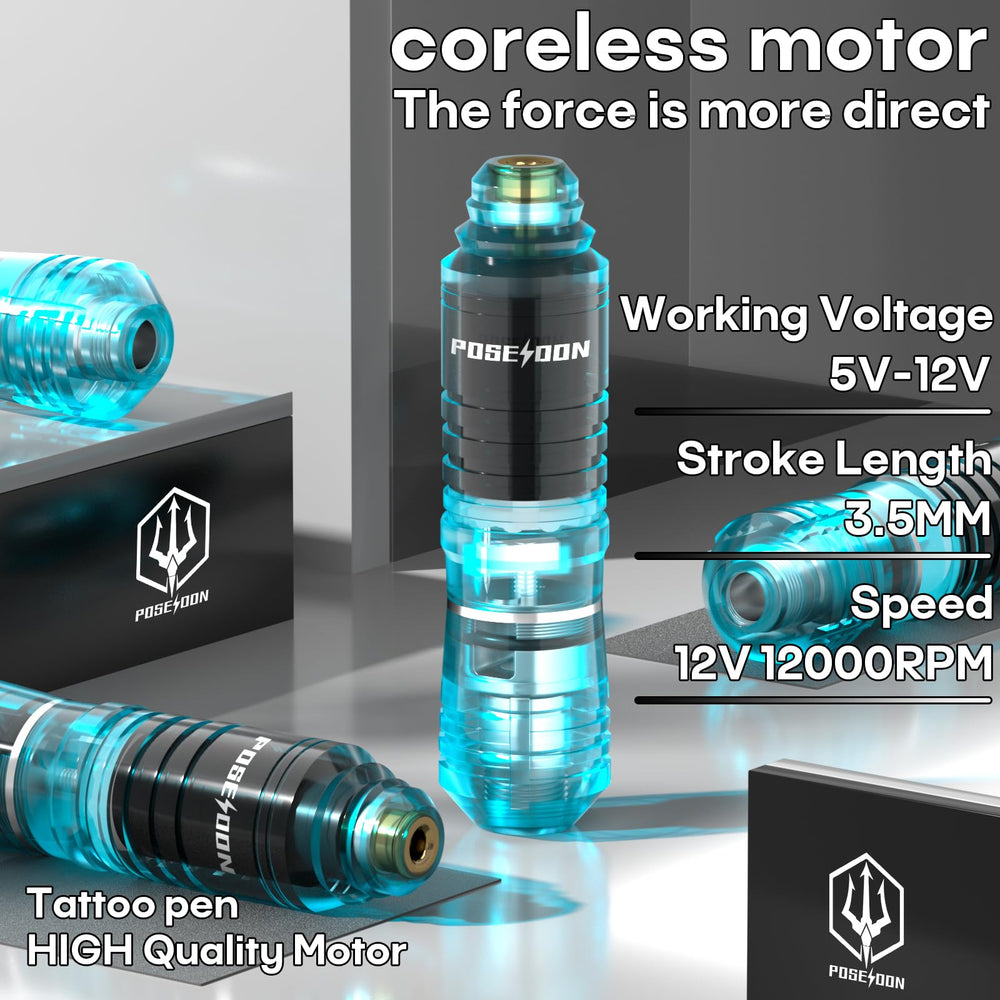 Vidattx Poseidon tattoo pen highlights ergonomic design for smooth guidance