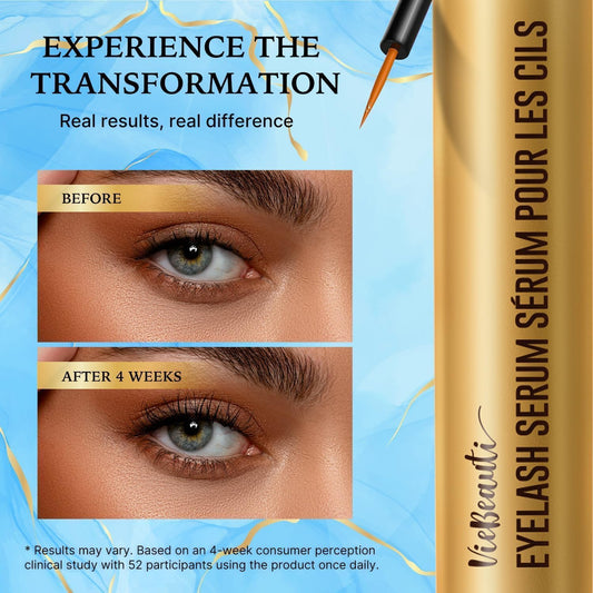 VieBeauti lash serum brush tip shown for precise daily application.