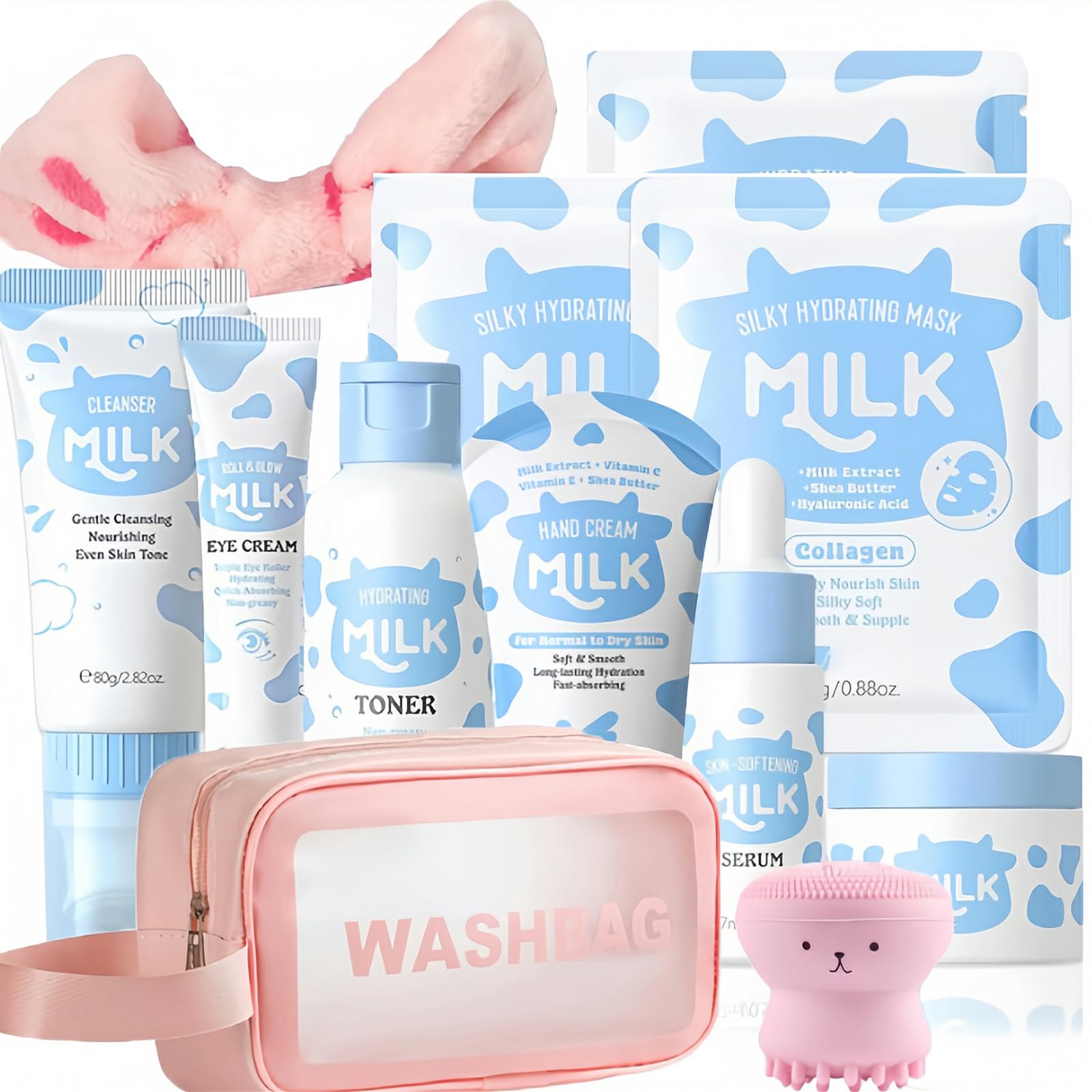 Vienflona Milk Skincare Set packaging promotes easy, kid-friendly daily routines.