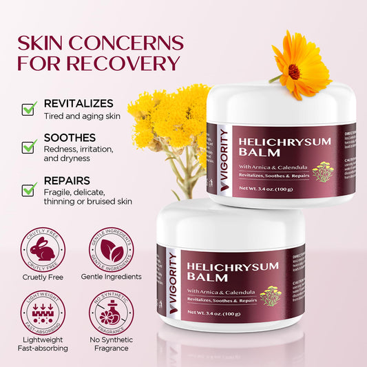 Vigority Balm whipped texture spread highlights fast absorption and non-greasy hydration