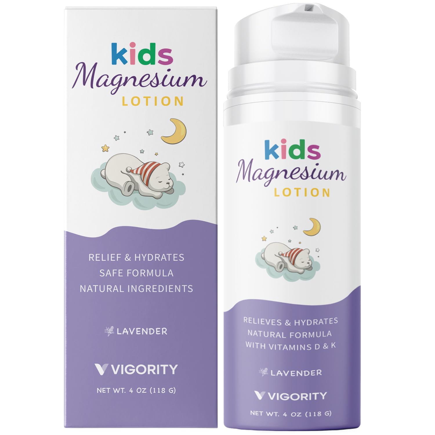 Vigority Magnesium Lotion bed-time-application promotes calm and restful sleep for children.