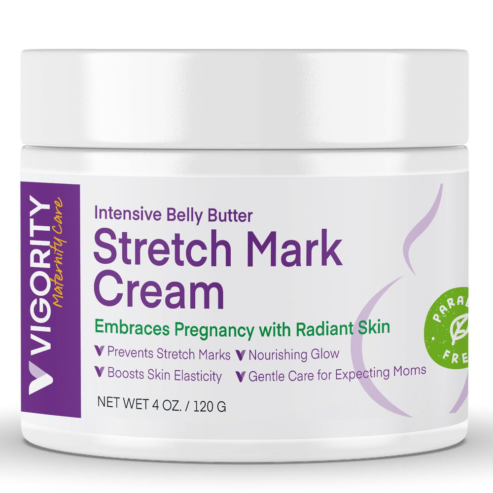 Vigority Stretch Mark Cream belly application smooths pregnancy skin