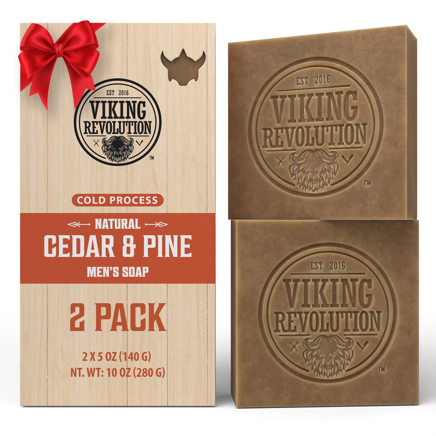 Viking Revolution cedarwood and pine natural soap pack for daily cleansing