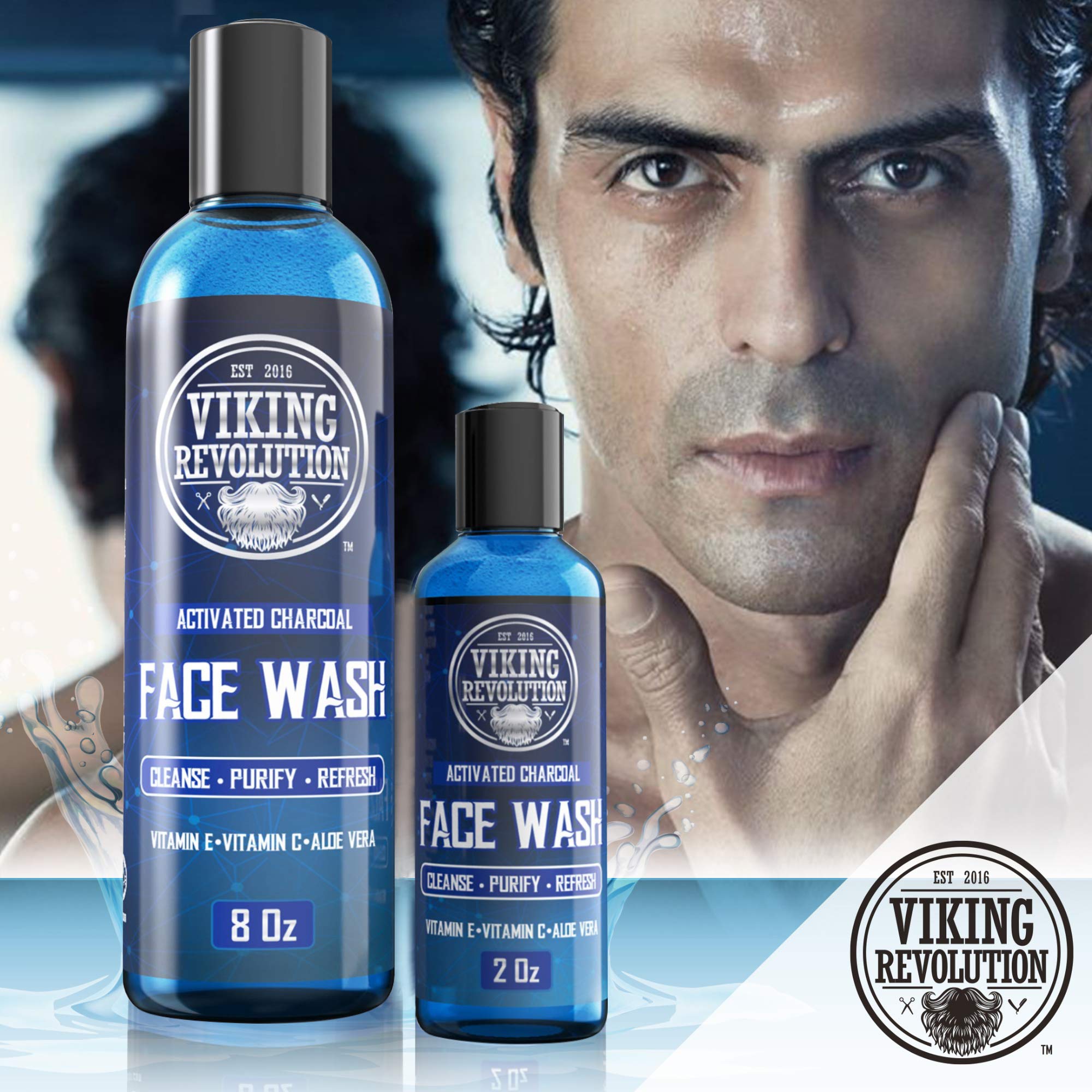 Viking Revolution Charcoal Face Wash two-piece set—value option for travel and home