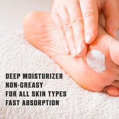 Close-up of texture showing lightweight, non-greasy feel from Viking Revolution foot care.