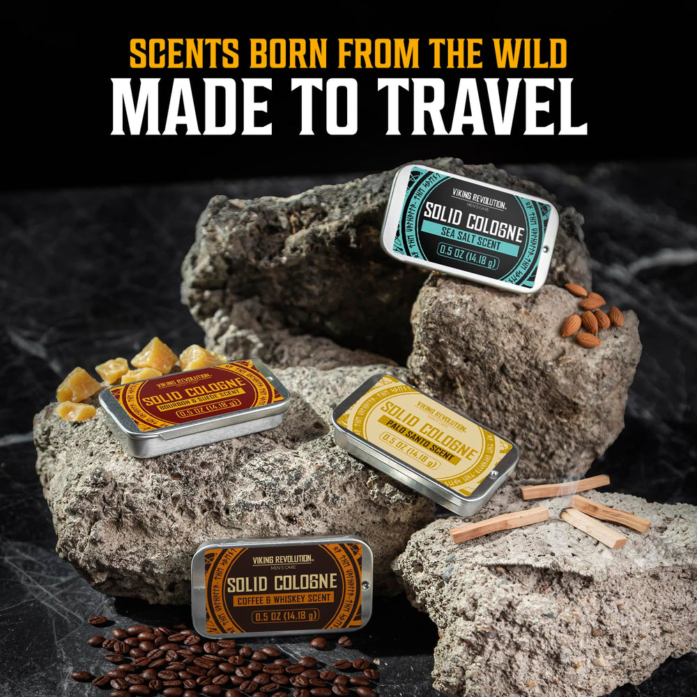 Viking Revolution gift-ready solid cologne set for fragrance lovers.