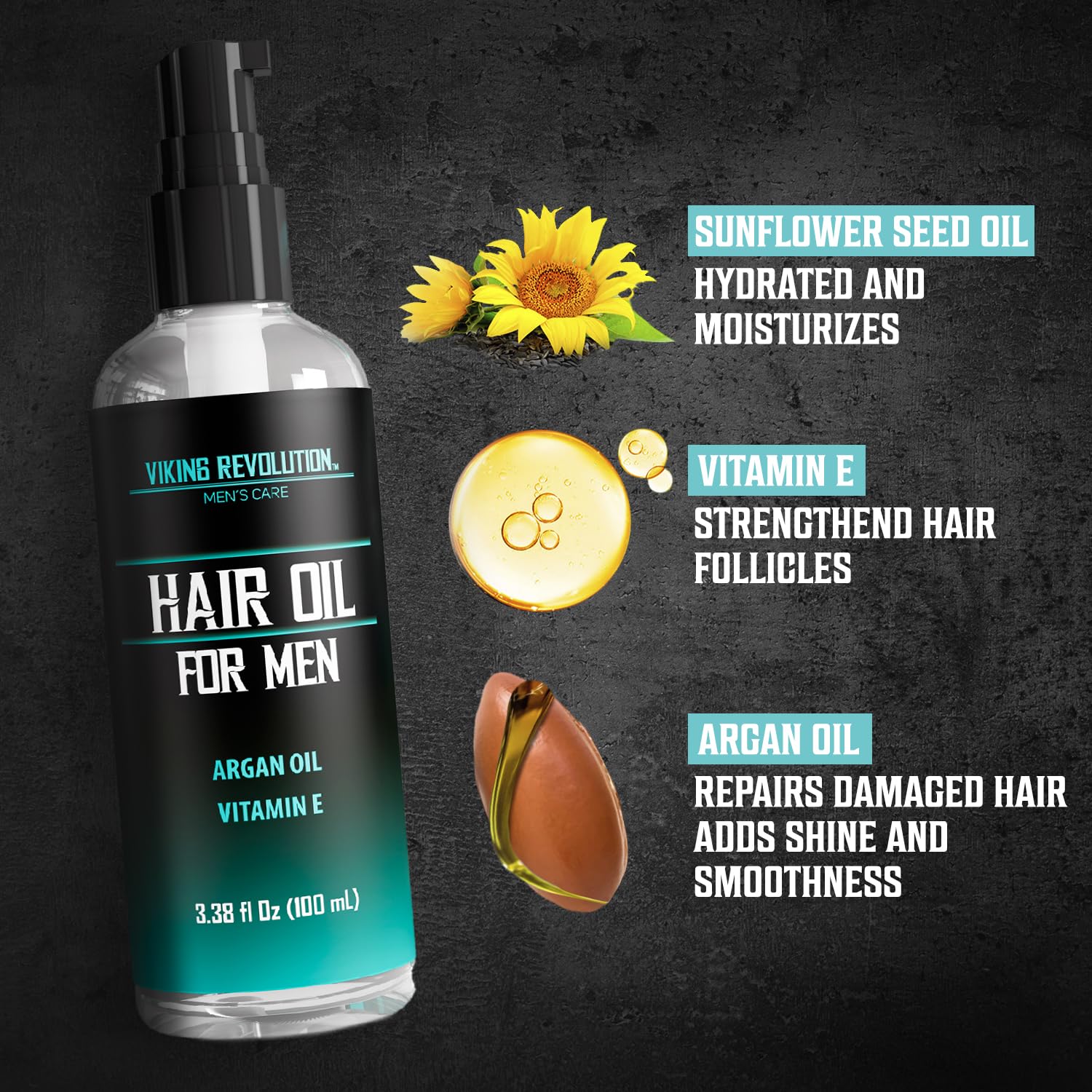 Viking Revolution Hair Oil application ready to leave hair softer and refreshed.