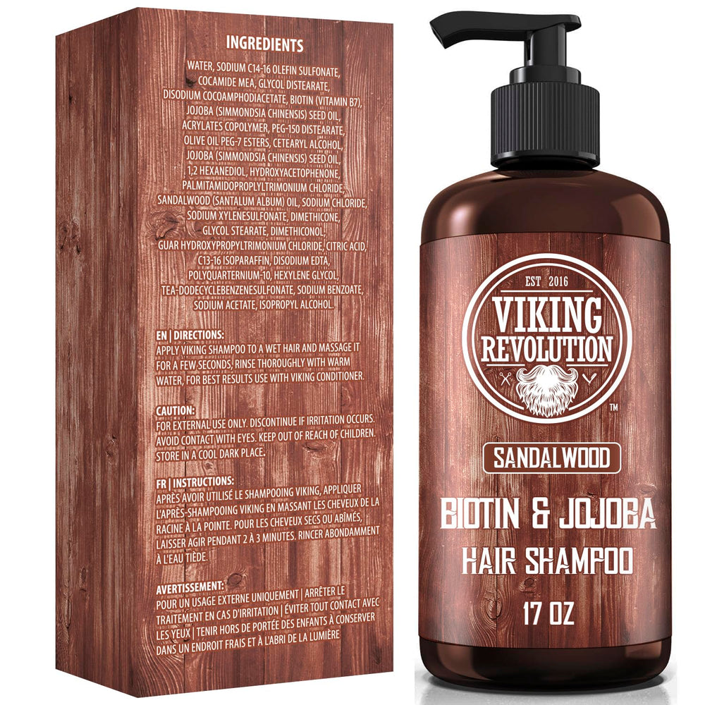 Viking Revolution hair thinning support with biotin and lightweight moisturizers for active men.