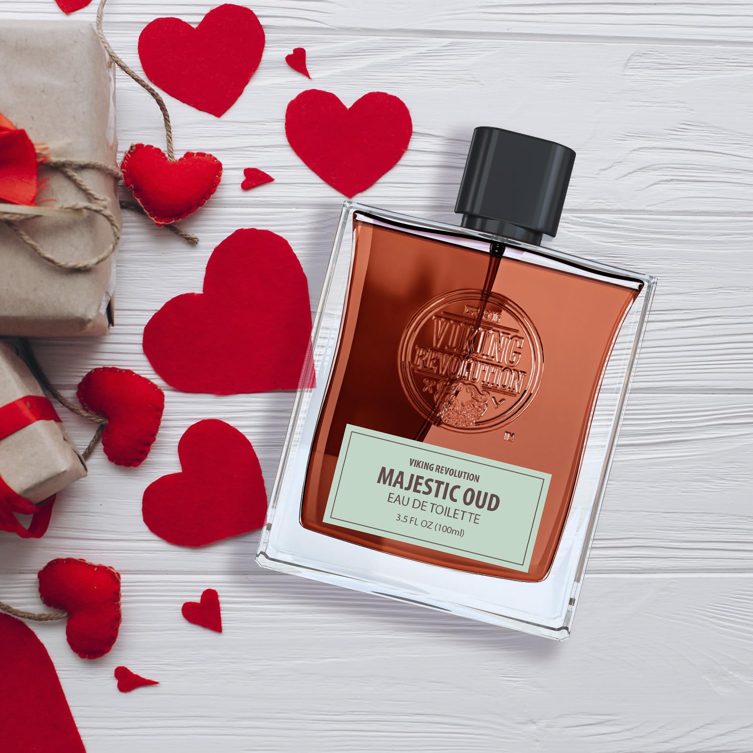 Viking Revolution Majestic Oud perfume showcases warm wood notes for daily wear.
