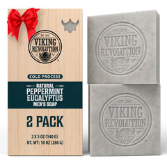 Viking Revolution peppermint soap pack front view showing nourishing grooming benefits.