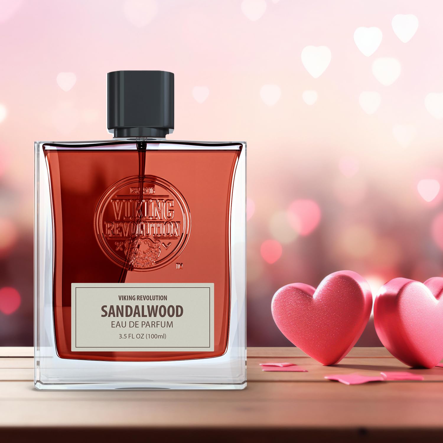 Viking Revolution Sandalwood Cologne in forest setting conveys rugged outdoor confidence.